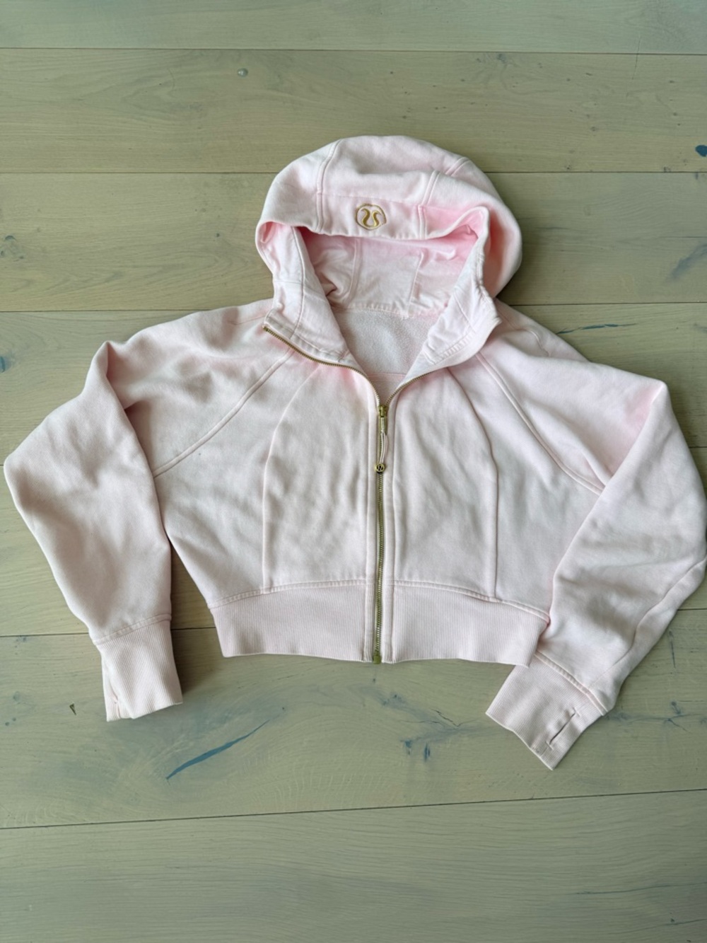 lululemon athletica Light Pink Cropped Zip-Up Hoodie